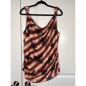 Vtg Y2K Nine West Woman Cowl Neck Floral Tank Blouse Flowy Size 3X